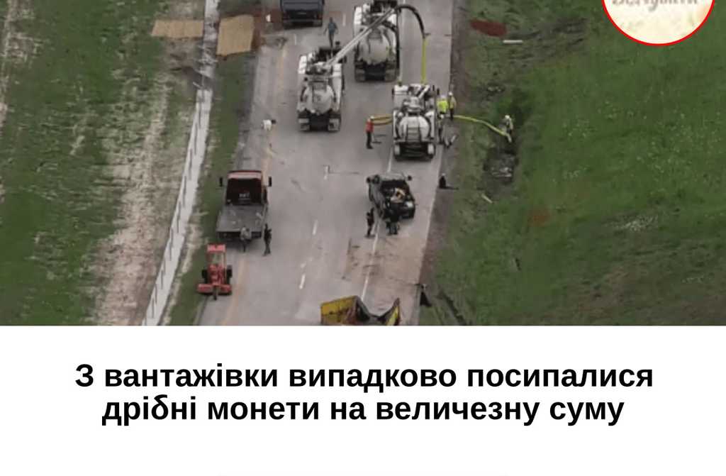 З вантажівки випадково посипалися дрібні монети на величезну суму
