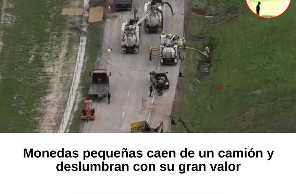 Monedas pequeñas caen de un camión y deslumbran con su gran valor