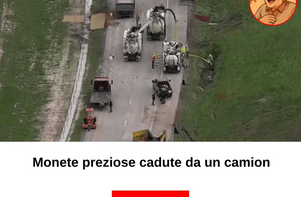 Monete preziose cadute da un camion