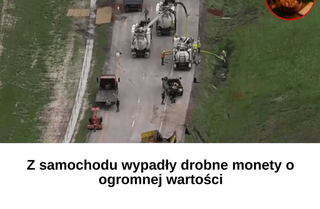 Z samochodu wypadły drobne monety o ogromnej wartości