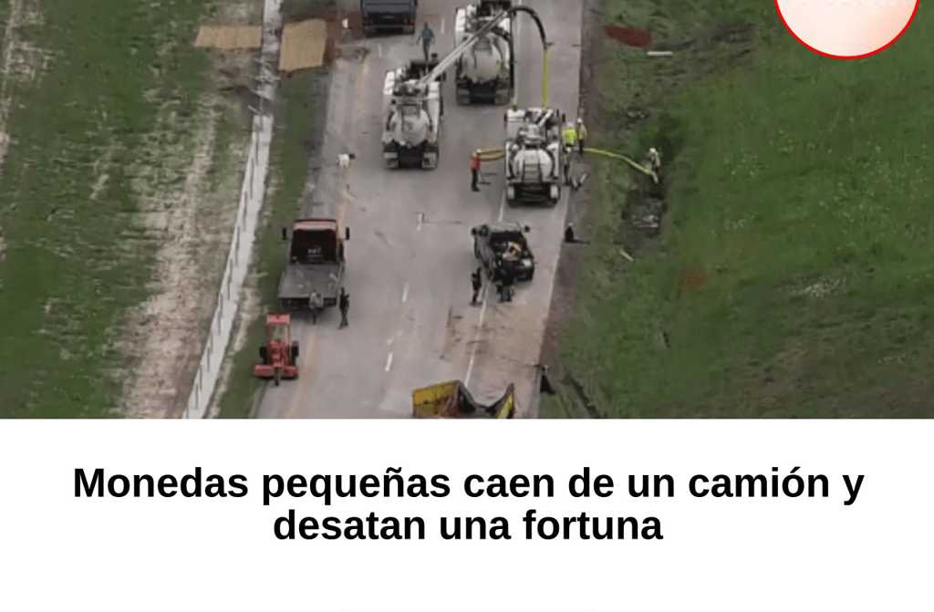 Monedas pequeñas caen de un camión y desatan una fortuna