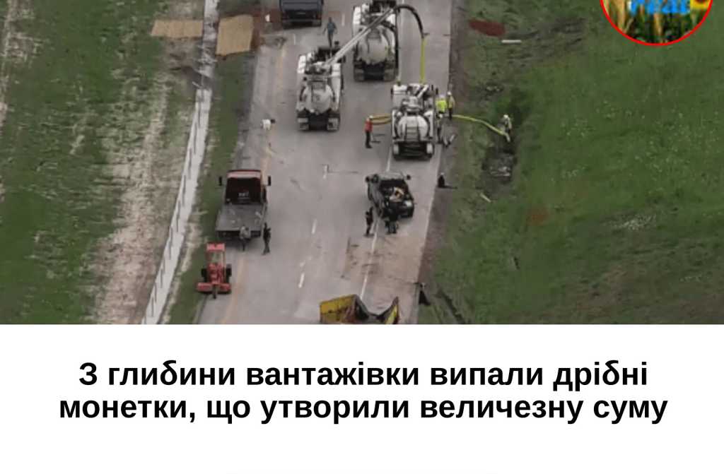 З глибини вантажівки випали дрібні монетки, що утворили величезну суму