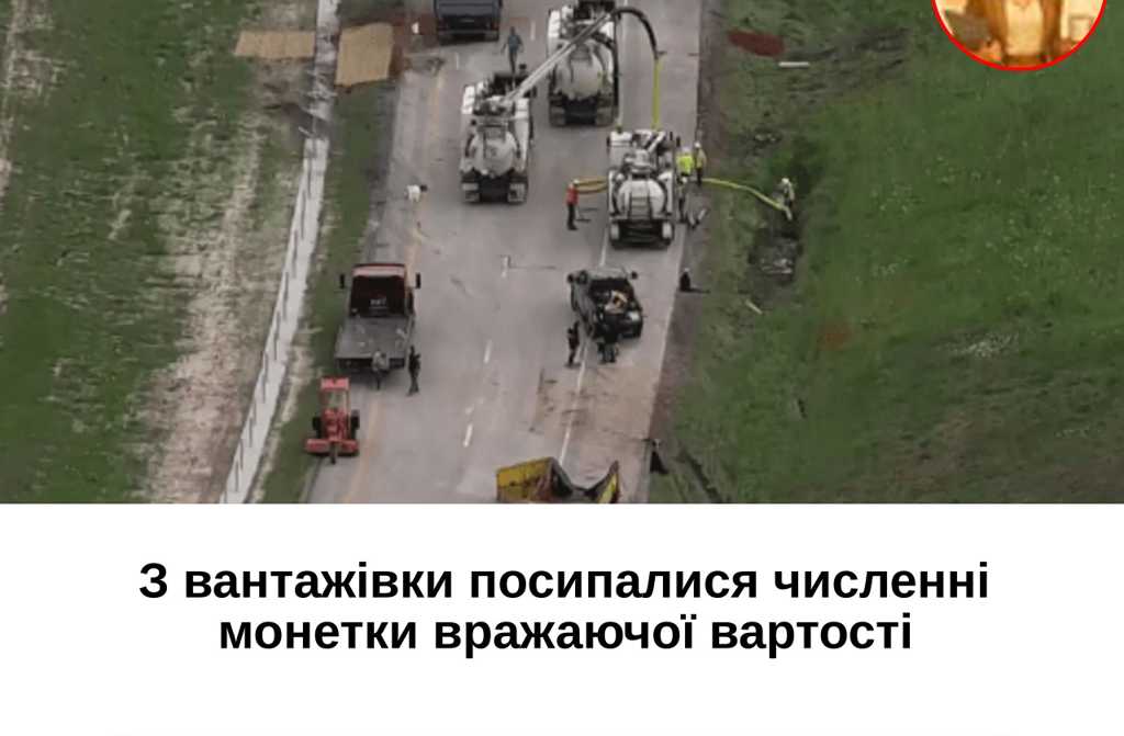 З вантажівки посипалися численні монетки вражаючої вартості