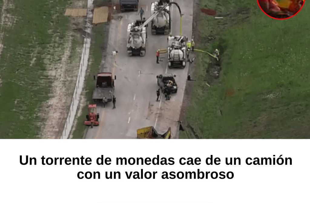 Un torrente de monedas cae de un camión con un valor asombroso