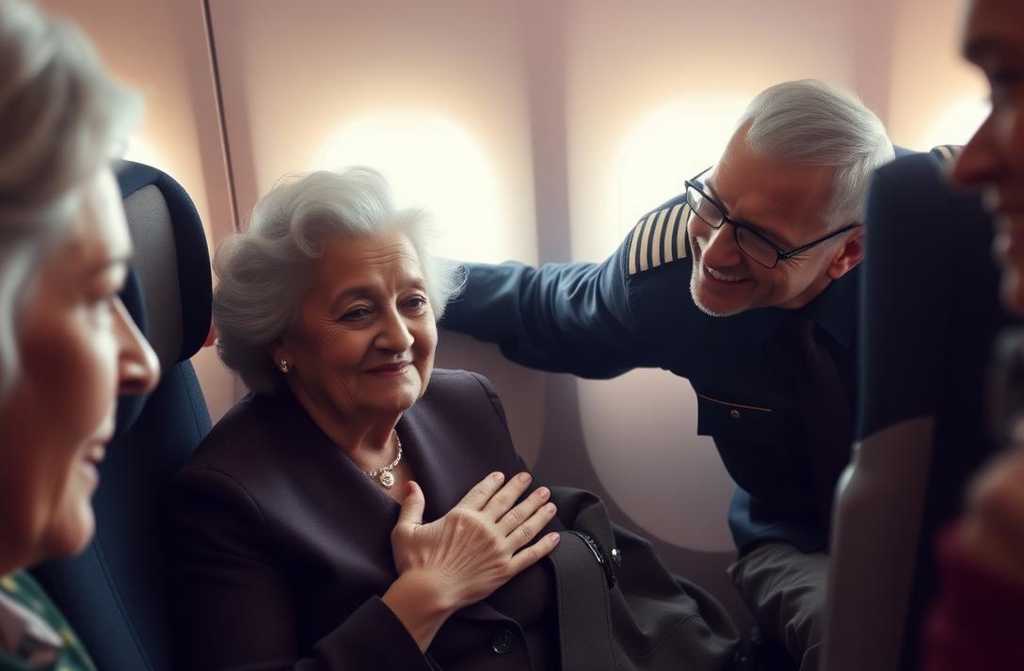 Passagiere verspotteten eine ältere Dame, doch der Pilot nahm sie in Schutz.