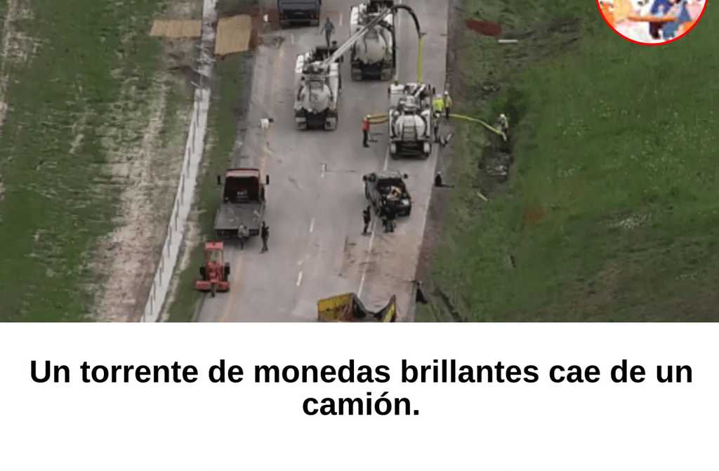 Un torrente de monedas brillantes cae de un camión.