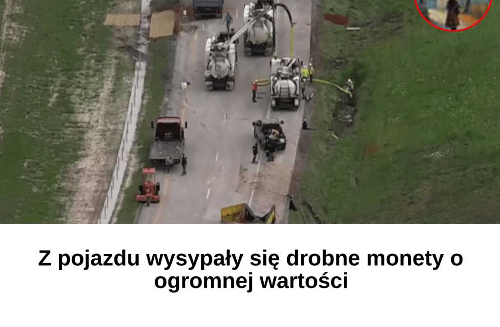 Z pojazdu wysypały się drobne monety o ogromnej wartości
