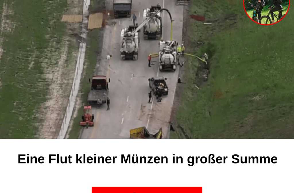 Eine Flut kleiner Münzen in großer Summe